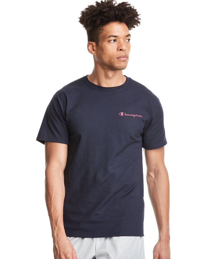 Champion Herre T-Shirts Mørkeblå - Classic Jersey - Danmark FKX-149680